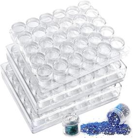 img 4 attached to 💎 ZOENHOU 3 Pack Diamond Painting Storage Containers - 30 Grids Embroidery Diamond Storage Box with Lid - Clear Beads Organizer Case for Jewelry DIY, Nail Art Accessories - Includes 2 PCS Label Stickers