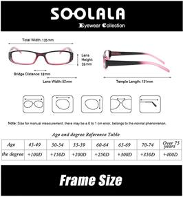 img 1 attached to 👓 SOOLALA 3-Pairs Women's Lightweight Rhinestone Reading Glasses with Spring Hinge - Designer Collection for Spring Fashion