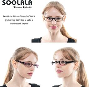 img 3 attached to 👓 SOOLALA 3-Pairs Women's Lightweight Rhinestone Reading Glasses with Spring Hinge - Designer Collection for Spring Fashion