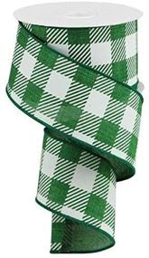 img 2 attached to Emerald Green Striped Check Ribbon - 10 Yards, 2.5-inch Width, Wired Edge, Perfect for Craft & Decor