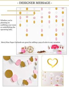 img 1 attached to 🎉 MerryNine Paper Garland - 5 Pack, 50ft Glitter Paper Garland Circle Dots Hanging Decor - Perfect for Baby Showers, Birthdays, and Nursery Parties - Circle Polka Dots in Pink, White, and Gold - 50 Feet Long