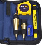 🔨 awf pro solid brass plumb bob kit - 16 oz and 8 oz, magnetic base, retractable 14ft line reel, pencils, sharpener, carrying case logo