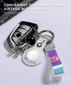 img 2 attached to 🔑 Uneedity AirTag Case: Стильный дизайн и миленький чехол с отсеком для ключей против потери для Apple Tracker 1-го поколения 2021 года.