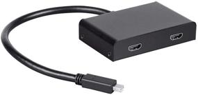 img 3 attached to 🔌 Monoprice 2-Port Mini DisplayPort 1.2 to HDMI MST Hub - Black: Streamlined Multi-Stream Transport for Enhanced Connectivity
