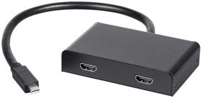 img 4 attached to 🔌 Monoprice 2-Port Mini DisplayPort 1.2 to HDMI MST Hub - Black: Streamlined Multi-Stream Transport for Enhanced Connectivity