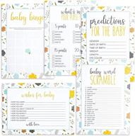 floral baby shower games: 5 fun activities 🌸 for gender reveal party decorations - 250 cards in total! logo