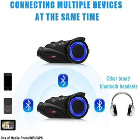 img 3 attached to 🏍️ Maxto Motorcycle Bluetooth Headset with Camera M3-2 in 1 Mic 1PACK - 6-Way Motorbike Helmet WiFi Intercom Communication Systems for 6 Riders Group, Wireless 1000M Waterproof Intercomunicador with FM