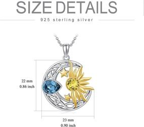 img 1 attached to 🌙 AOBOCO Moon Sun Star Necklace - 925 Sterling Silver Celtic Crescent Moon and Sun Pendant Jewelry for Women Girls: Enhancing Nature's Beauty