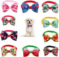 🐶 petunny dog bow ties: 12 pcs grooming bows with adjustable collar for small medium large pets - ideal for cats, dogs, puppies: perfect for christmas party & holiday events logo