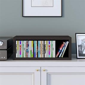 img 2 attached to 📀 Stackable Media Storage Rack Shelving for CDs - Holds 40 CDs | Eco-friendly, Tool-Free Assembly | Sustainable Non-Toxic Black zBoard Paperboard