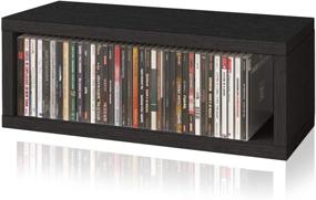 img 4 attached to 📀 Stackable Media Storage Rack Shelving for CDs - Holds 40 CDs | Eco-friendly, Tool-Free Assembly | Sustainable Non-Toxic Black zBoard Paperboard