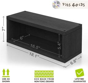 img 3 attached to 📀 Stackable Media Storage Rack Shelving for CDs - Holds 40 CDs | Eco-friendly, Tool-Free Assembly | Sustainable Non-Toxic Black zBoard Paperboard