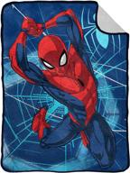 🕸️ marvel spiderman swing flannel sherpa blanket 60x80 inches - kids bedding, fade resistant super soft - official marvel product logo