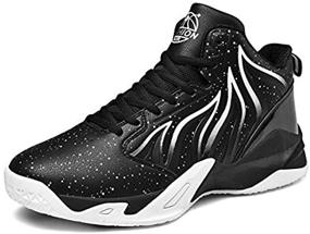 img 1 attached to Basketball Microfiber Comfortable Sneakers Numeric_8 Men's Shoes