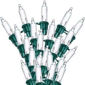 img 4 attached to 🎄 100-Piece Mini Christmas Replacement Light Bulbs: 2.5V, Green & Clear, Decorative Tree Lights, 0.17A, 0.42W