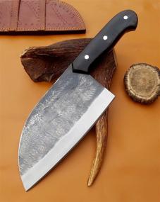img 4 attached to 🔪 Premium JNR TRADERS Handmade Carbon Steel Cleaver Chopper Kitchen Chef Knife: Micarta VK2185