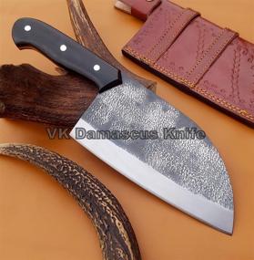 img 2 attached to 🔪 Premium JNR TRADERS Handmade Carbon Steel Cleaver Chopper Kitchen Chef Knife: Micarta VK2185