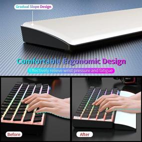 img 2 attached to 🖥️ NACODEX White PU Leather Gaming Keyboard Wrist Rest for 87 Keys TKL, Angled Incline Ergonomic Wrist Pad for Computer Laptop Typing
