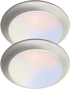 img 4 attached to Yeuloum LED Flush Mount Ceiling Light Fixture, 2-Pack, Multi-Color Adjustable, Dimmable, 7-Inch, 11.5W 900 Lumen, Nickel Finish - Illuminate Your Space with Style