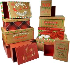 img 4 attached to 10 праздничных коробок для подарков: различных размеров для предпраздничной подготовки - Рождественская коллекция Санты!