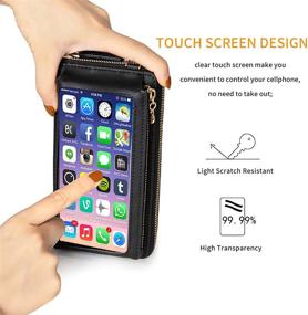 img 3 attached to Stylish Women's Touch Screen Wristlets Purse: RFID Blocking Clutch Phone Wallets with Card Holder and Cellphone Pocket
