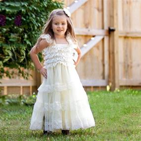 img 2 attached to 👗 Enchanting Ever Fairy: Lace Flower Rustic Burlap Girl Baby Country Wedding Dress - Perfect for Flower Girls!