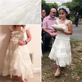 img 1 attached to 👗 Enchanting Ever Fairy: Lace Flower Rustic Burlap Girl Baby Country Wedding Dress - Perfect for Flower Girls!