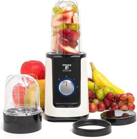 img 4 attached to 🍹 Moss & Stone 2 in 1 Personal Blender with Additional Cups - Amazing Bullet Blenders for Smoothies - Mini Blender in White & Black