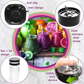img 2 attached to 🍹 Moss & Stone 2 in 1 Personal Blender with Additional Cups - Amazing Bullet Blenders for Smoothies - Mini Blender in White & Black