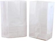 hygloss 6# white paper bags - 100 pack | flat bottom kraft lunch 🛍️ party favors, puppets, crafts & more - large size (6 x 3.5 x 11.25 inch) logo