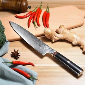 img 3 attached to 🔪 8 inch VG10 Damascus Steel Chef Knife - Ultra Sharp Japanese Chefs Knife, 67-Layered, Ergonomic Handle, Superior Edge Retention - Gyuto Kitchen Knife with Gift Box