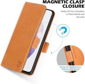 img 1 attached to SHIELDON Galaxy S21 Ultra 5G Case - Premium Genuine Leather Wallet Flip Book Cover with Kickstand, RFID Blocking, and Credit Card Slot - Brown