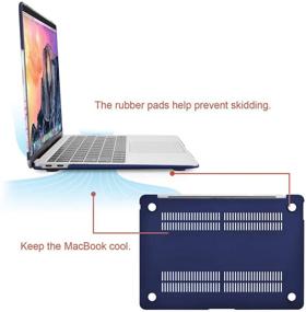 img 1 attached to 💻 MOSISO MacBook Air 13 inch Case 2020-2018 Release: A2337 M1, A2179, A1932, Retina Display with Touch ID – Blue Plastic Peony Hard Shell with Keyboard Cover, Mouse Pad, and Storage Bag