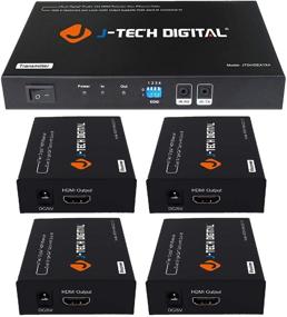 img 4 attached to J-Tech Digital 1x4 HDMI экстендер сплиттер комбо - до 164 футов (50 м) при 1080P через кабель Cat5e/Cat6 с локальным проходным выходом, двунаправленным управлением ИК (JTDHDEX1x4)