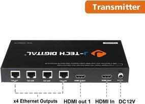 img 3 attached to J-Tech Digital 1x4 HDMI экстендер сплиттер комбо - до 164 футов (50 м) при 1080P через кабель Cat5e/Cat6 с локальным проходным выходом, двунаправленным управлением ИК (JTDHDEX1x4)