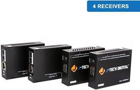 img 2 attached to J-Tech Digital 1x4 HDMI экстендер сплиттер комбо - до 164 футов (50 м) при 1080P через кабель Cat5e/Cat6 с локальным проходным выходом, двунаправленным управлением ИК (JTDHDEX1x4)