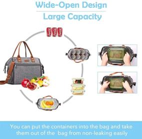 img 3 attached to Large Capacity Insulated Lunch Bag by MOKALOO - Removable Shoulder Strap, Multi-functional Reusable Thermal Cooler for Men and Women