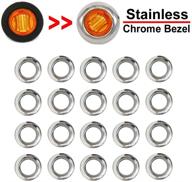 🚛 tmh 3/4" 304 stainless steel cover mount clearance bullet marker lights (pack of 20) - side led marker lights for trailer trucks, rvs, cars, buses, and vans logo