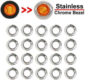 img 1 attached to 🚛 TMH 3/4" 304 Stainless Steel Cover Mount Clearance Bullet Marker Lights (Pack of 20) - Side LED Marker Lights for Trailer Trucks, RVs, Cars, Buses, and Vans