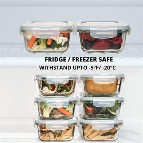 img 2 attached to 📦 30 oz Glass Storage Containers with Lids - Set of 8 | Airtight & Leak Proof | BPA Free, Strong Glass