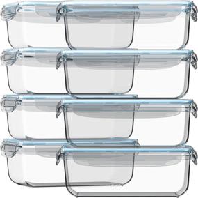 img 4 attached to 📦 30 oz Glass Storage Containers with Lids - Set of 8 | Airtight & Leak Proof | BPA Free, Strong Glass