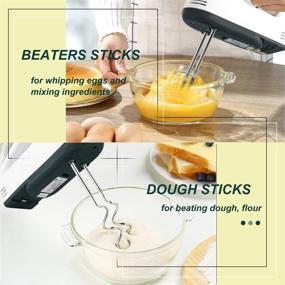 img 3 attached to Electric Hand Mixer with 7 Speeds, 2 Beaters & 2 Dough Hooks – Portable Kitchen Handheld Mixer, Stainless Steel Egg Whisk for Cream Whipping, Eggs, Baking, and Cookie Mixing