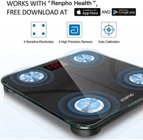 img 2 attached to RENPHO Bluetooth Body Fat Scale - Digital Weight Scale for Bathroom - Smart Body Composition Analyzer with Wireless BMI - Compact Health Monitor - Smartphone APP Compatible - 396 lbs Capacity