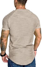 img 1 attached to COOFANDY Pleated T Shirts Contrast Pattern4 Men's Clothing