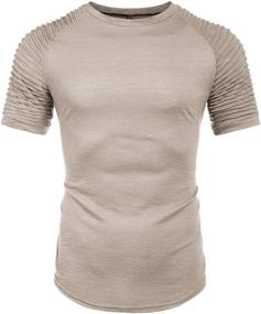 img 3 attached to COOFANDY Pleated T Shirts Contrast Pattern4 Men's Clothing