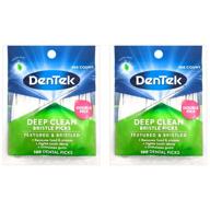 dentek deep clean dental picks, fresh mint 2-pack, 100-count per pack logo