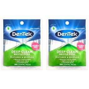 img 3 attached to DenTek Deep Clean Dental Picks, Fresh Mint 2-Pack, 100-Count per Pack