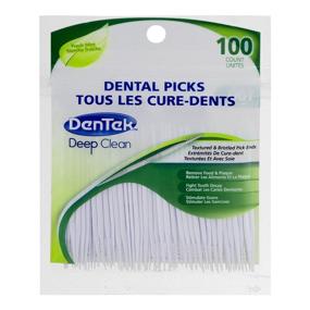 img 1 attached to DenTek Deep Clean Dental Picks, Fresh Mint 2-Pack, 100-Count per Pack