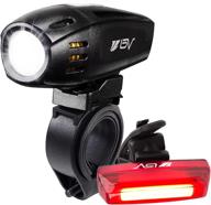 🚴 bv super bright usb rechargeable bike light set: headlight with free taillight, three light modes, water resistant ip44 - fits all bicycles with two mounting options logo