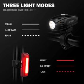 img 3 attached to 🚴 BV Super Bright USB Rechargeable Bike Light Set: Headlight with Free Taillight, Three Light Modes, Water Resistant IP44 - Fits All Bicycles with Two Mounting Options